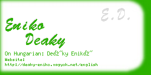 eniko deaky business card